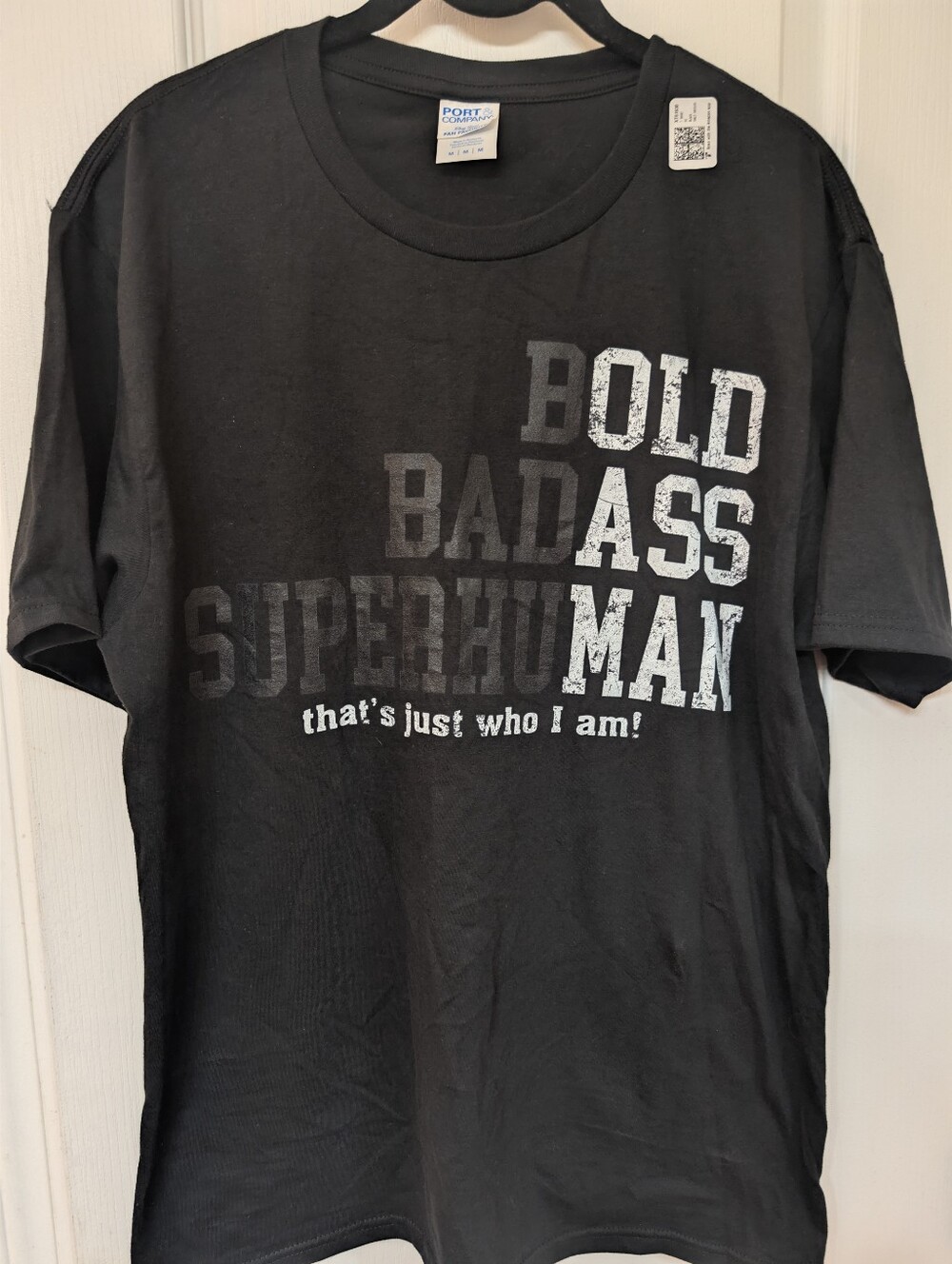 NWT Black Graphic Tee - "Bold Badass Superhuman"